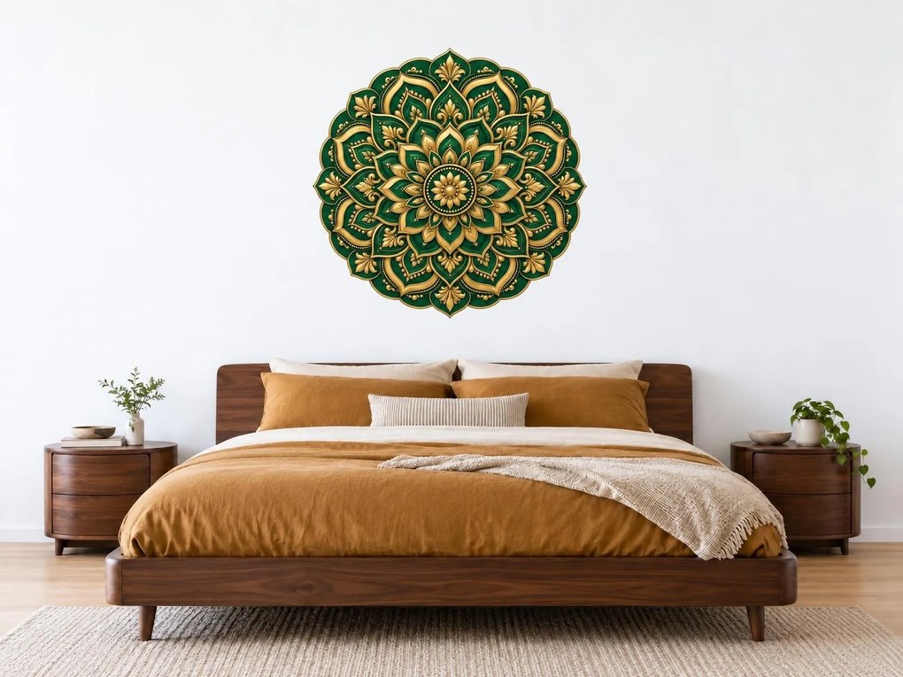 Smaragdová mandala arch 75 x 75 cm
