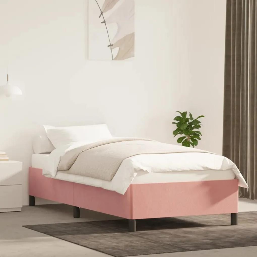 Rám postele ružový 100x200 cm zamat