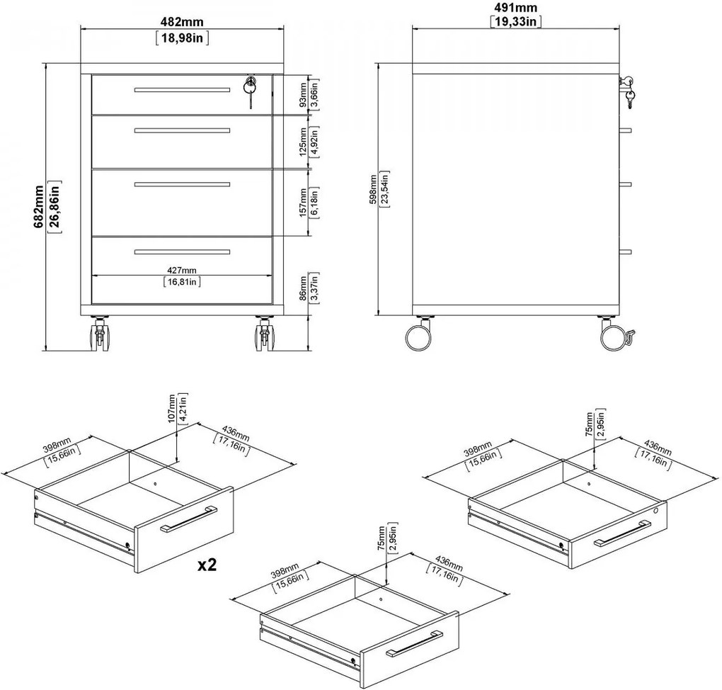 Kontajner na kolieskach Ofin II dub sonoma
