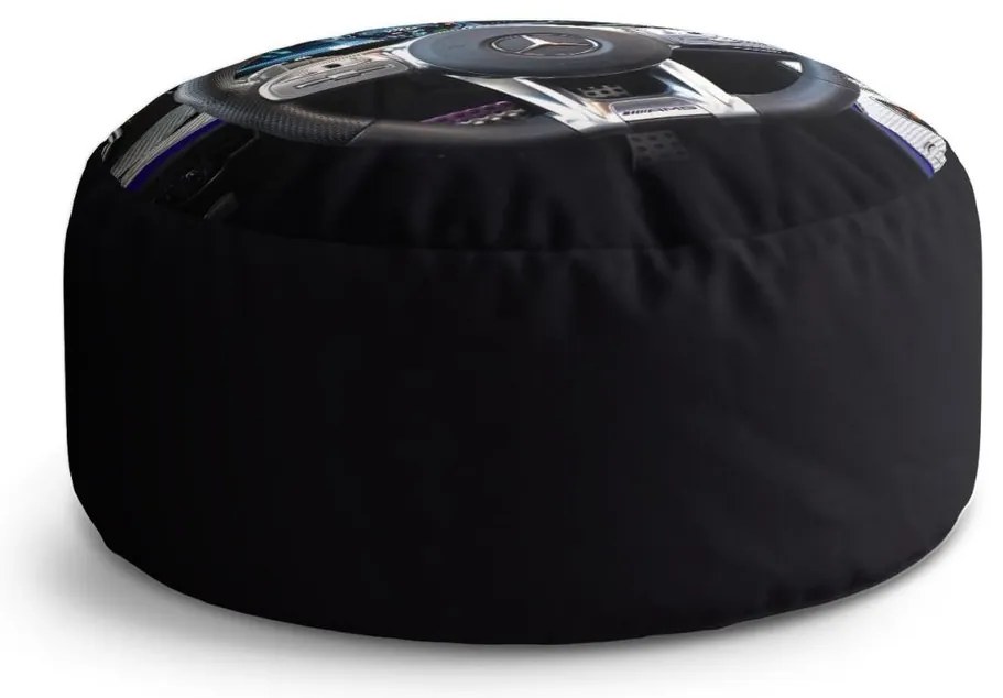 Taburet Circle AMG interiér, čierna