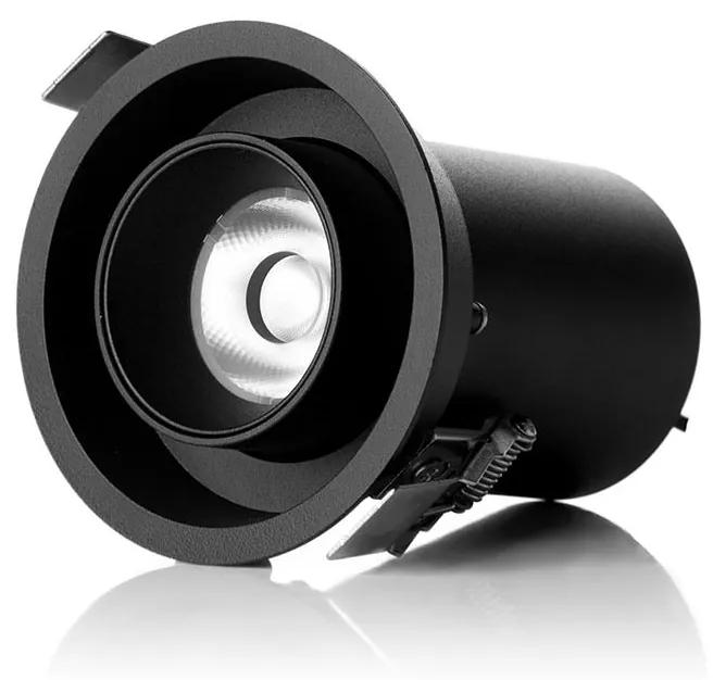 LED2 Zápustné flexibilné LED osvetlenie HIDE, 20W, teplá biela, okrúhle, čierne