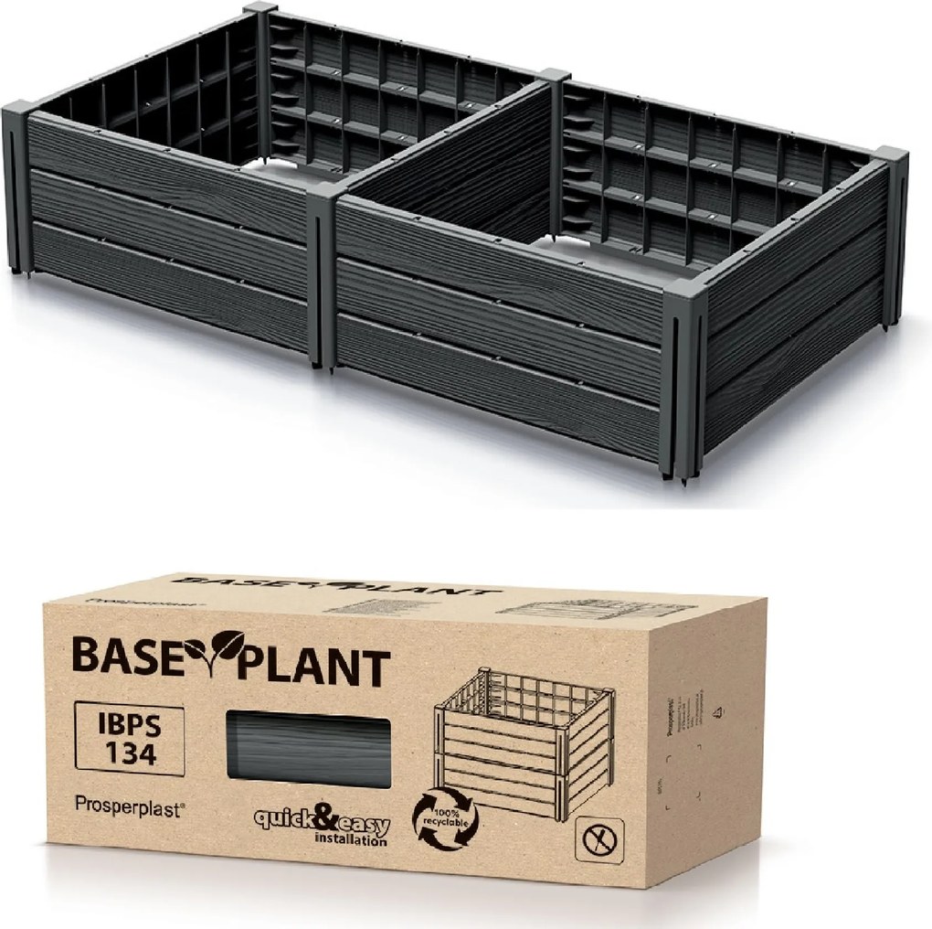 PROSPERPLAST Zvýšené lôžko 2 ks BASE PLANT 61,8 cm, antracitová farba