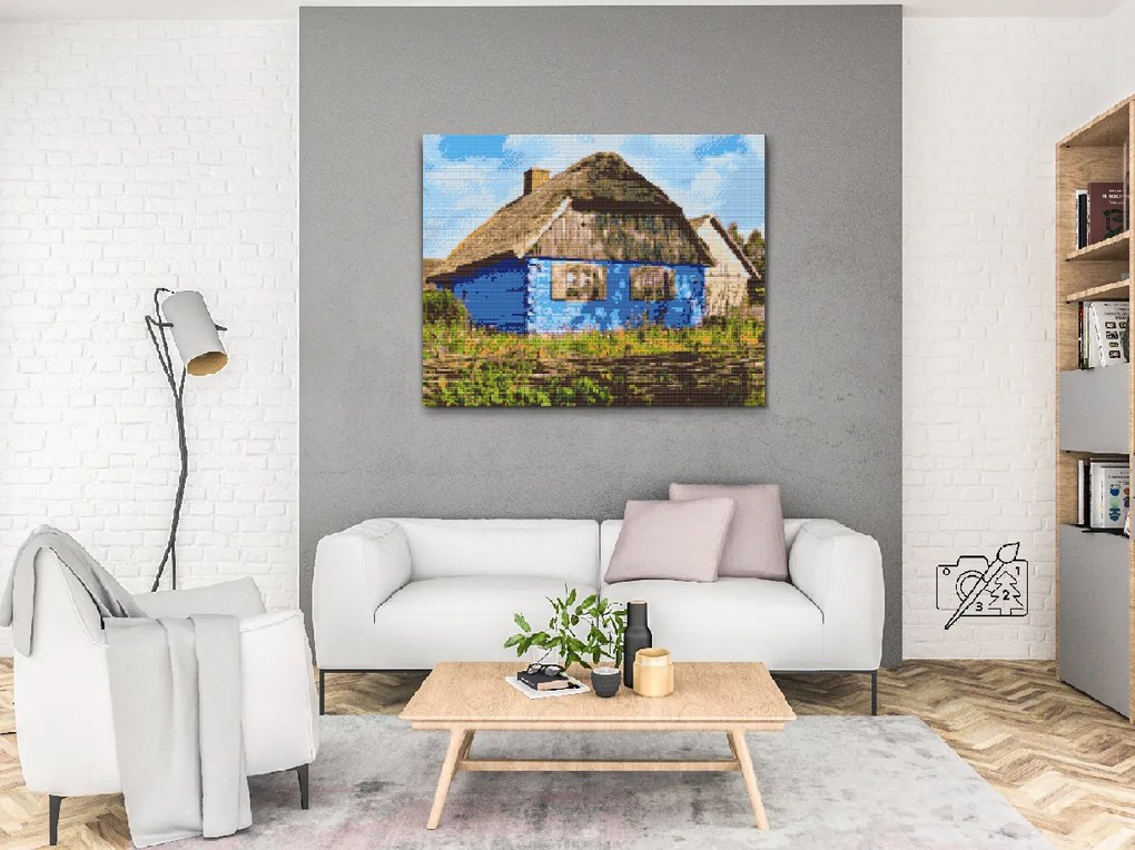 Gario Diamantové maľovanie Vidiecka chata Rozmery: 40 x 30 cm, Rámovanie: Iba zrolované plátno, Diamanty: Štvorcové