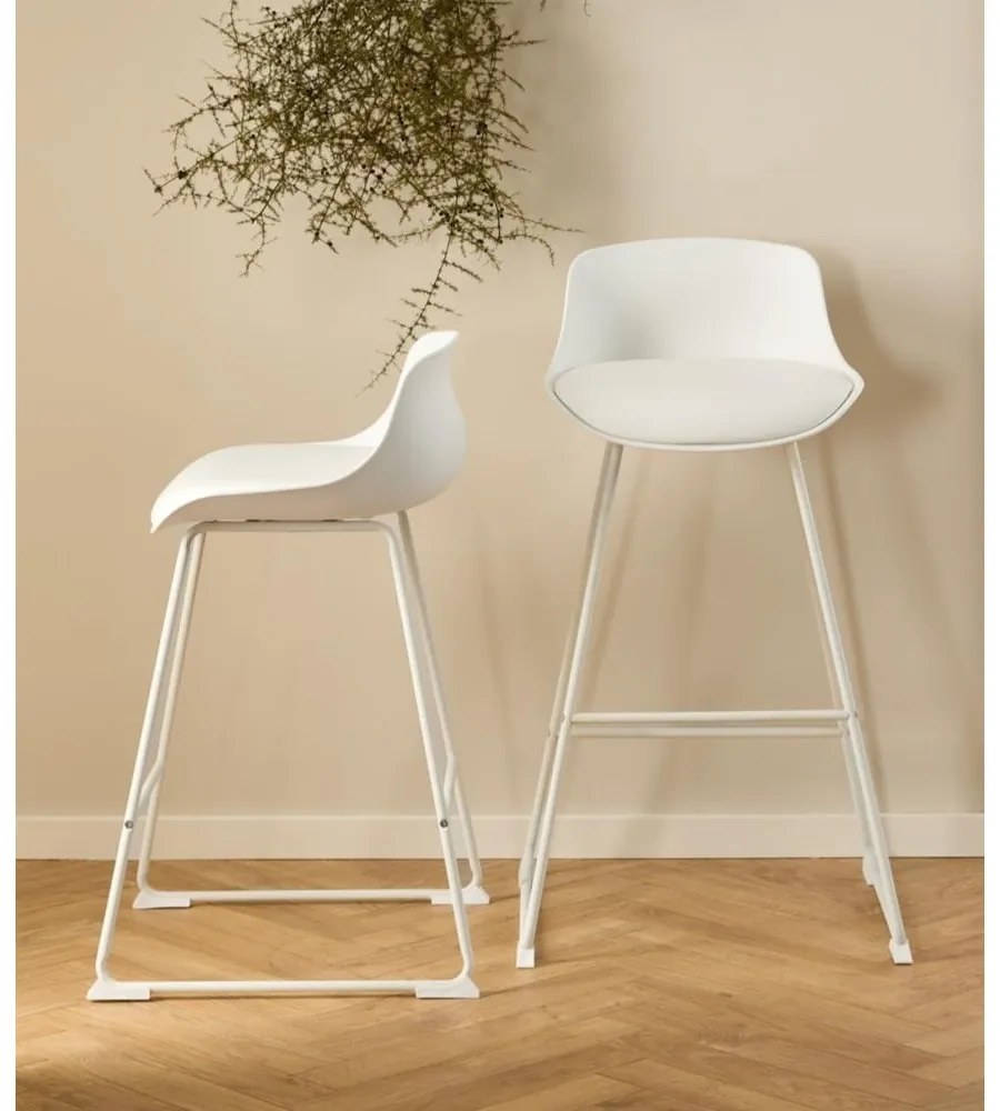 Biela barová stolička (výška sedadla 76 cm) Tina – Actona