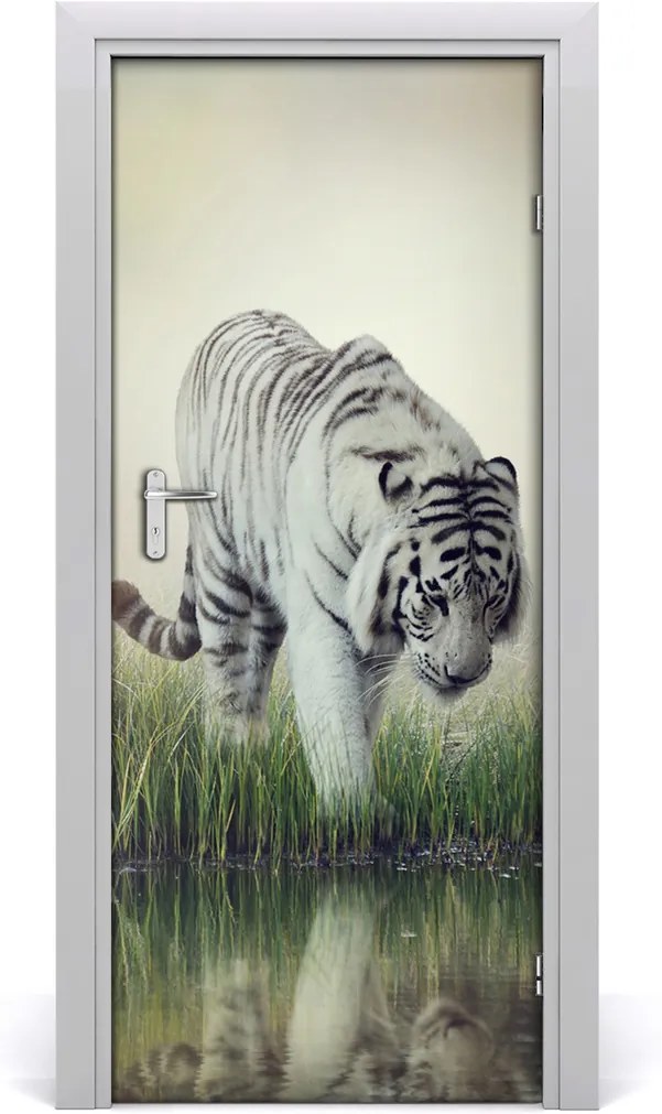 Samolepiace fototapety na dvere  biely tiger