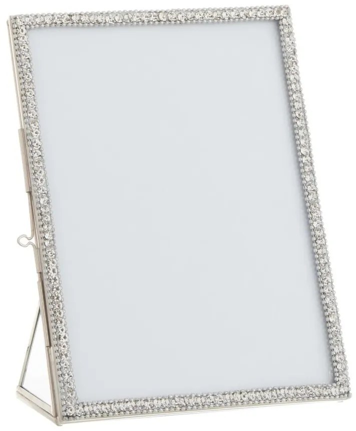 Strieborný kovový fotorámik s kamienkami Jewel - 15*20 cm