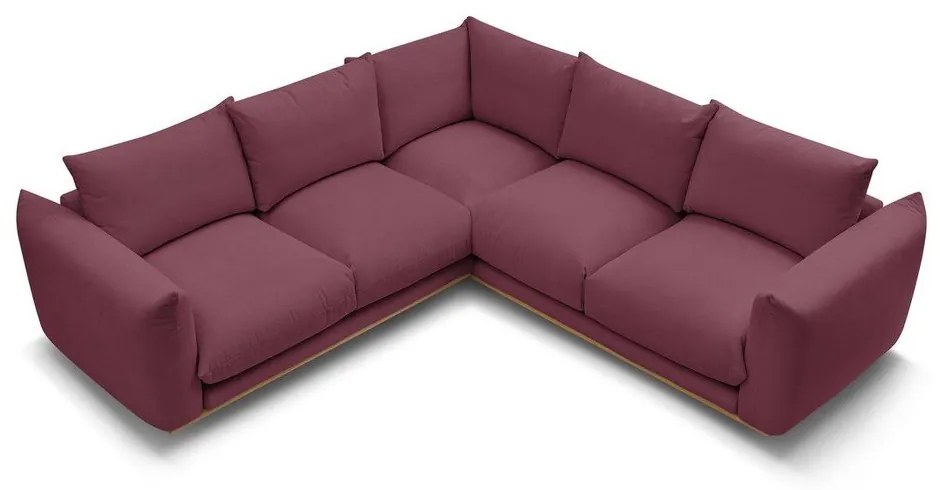 Vínová rohová pohovka Ernest – Bobochic Paris