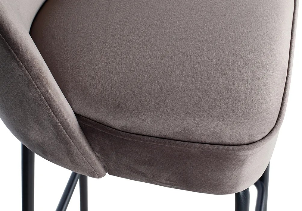 BePureHome Vogue čalúnená barová a pultová stolička - Sivá, Pultová