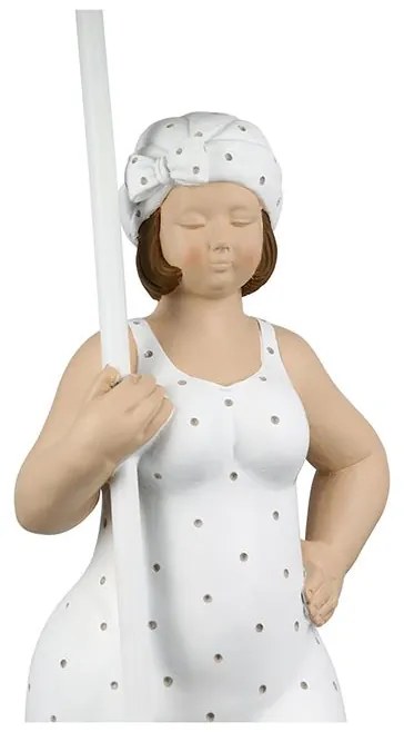 Biela stolná lampa v retro štýle BECKY