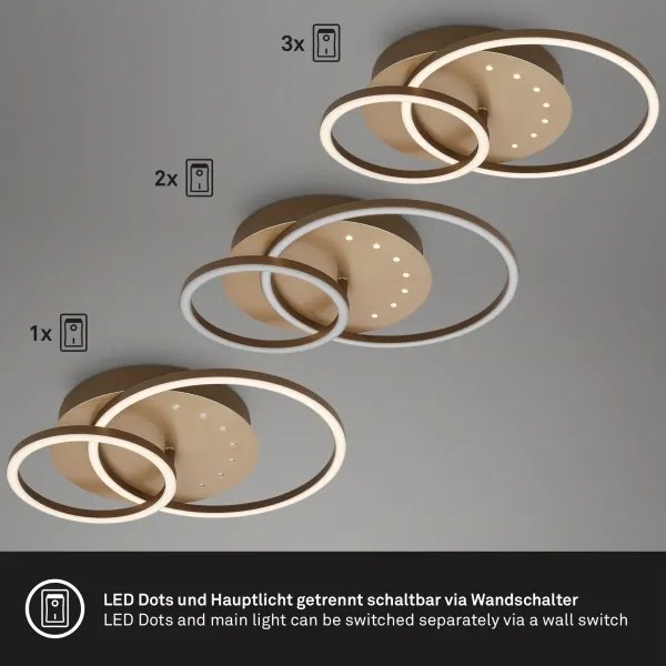 Brilo - stmievateľné LED stropné svietidlo LED/26W/230V 3000K hnedé