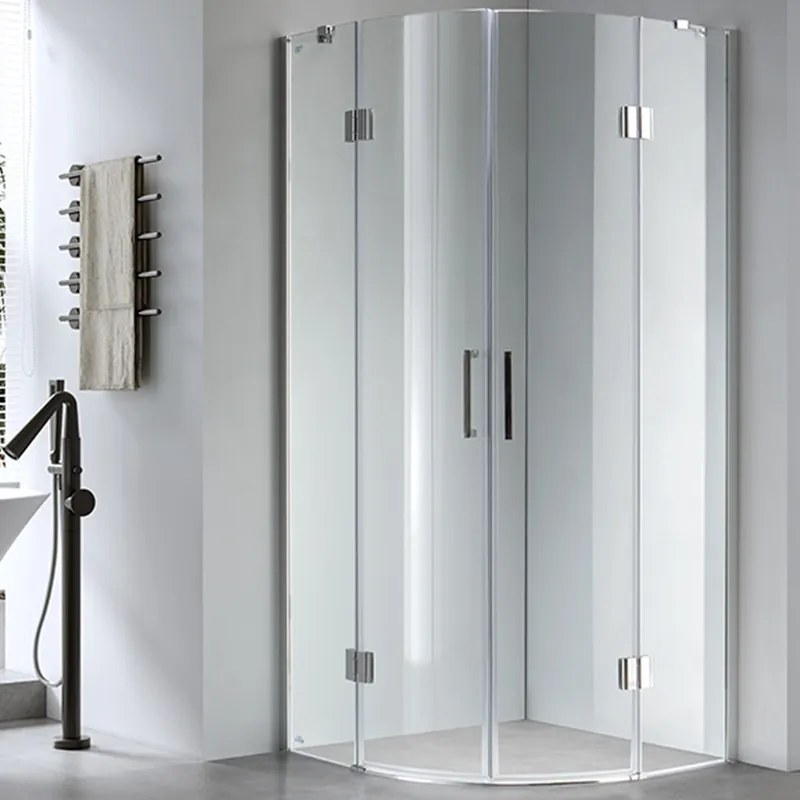 BPS-koupelny Štvrťkruhový sprchový kút KZ92 90x90 chróm/transparent - bez vaničky