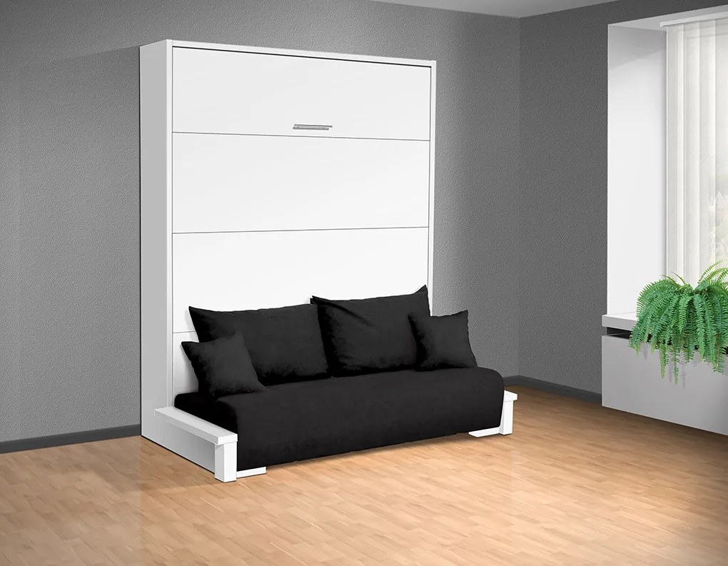 Nabytekmorava Sklápacia posteľ s pohovkou VS 3058P . 200x140 nosnost postele: štandardná nosnosť, farba lamina: breza 1715, farba pohovky: Alova 36 sivá