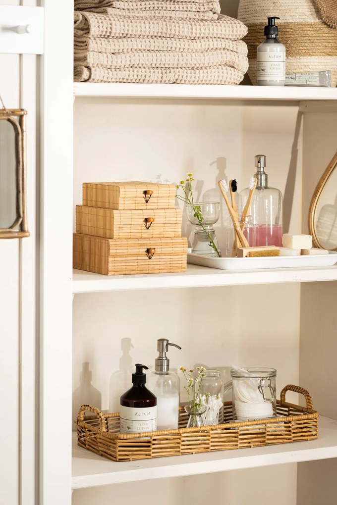 Ib Laursen Prírodný podnos s držadlami Oblong Rattan / Bamboo