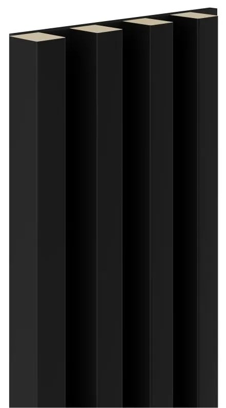 Akustické dekoračné panely MAXI, čierny mat 3D lamely na filcovom podklade, rozmer 270 x 17,7 cm, IMPOL TRADE