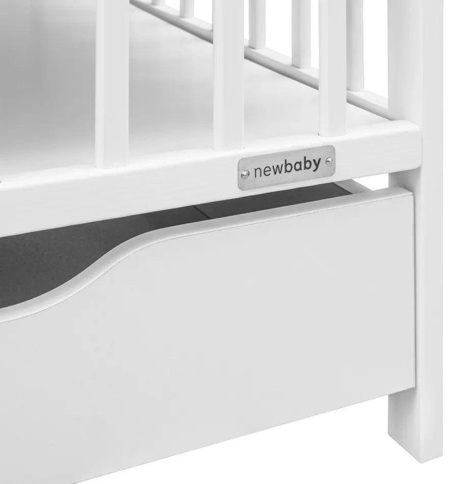 New Baby Detská postieľka Basic so zásuvkou, biela