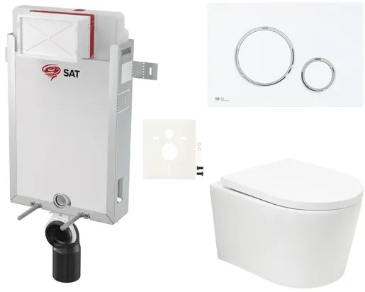 Závesný wc set SAT BREVIS na zamurovanie vírové splachování SIKOSZBRTOR76