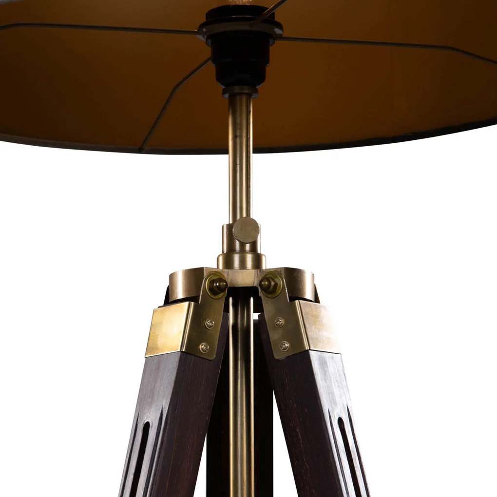 Stojacia lampa mosadz trojnožka s zamatovým tienidlom zelená 50 cm - Cortin