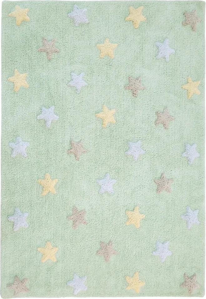 Lorena Canals koberce Ručně tkaný kusový koberec Tricolor Stars Soft Mint - 120x160 cm