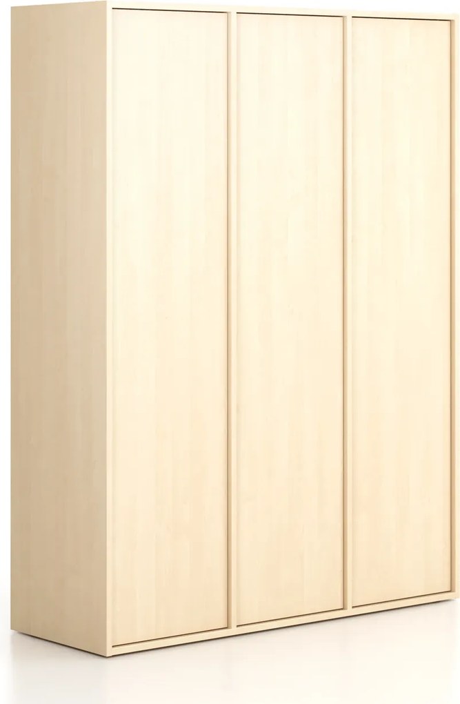 Kancelárska skriňa FRAME, 3x dvere, 1299 x 450 x 1735 mm, PUSH-lock, breza