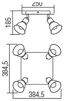 Redo 04-466 - Bodové svietidlo OLAF 4xE14/12W/230V