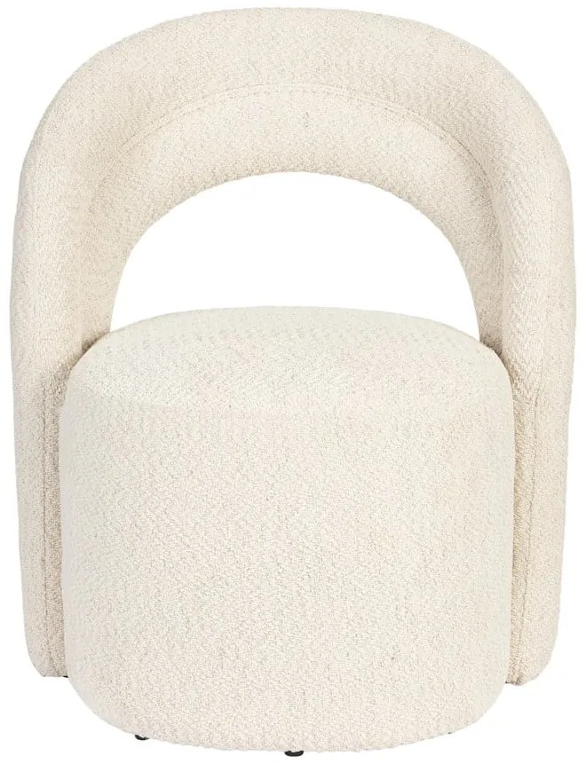 Krémové otočné kreslo z textílie buklé Seina – Dutchbone