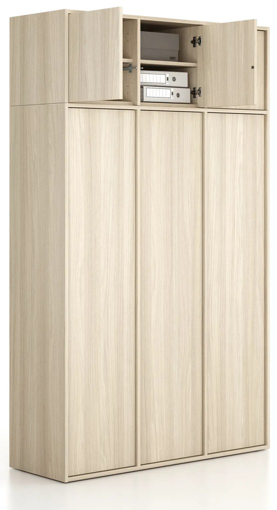 Nadstavba pre skrine FRAME, 3x dvere, 1299 x 450 x 427 mm, PUSH-lock, dub prírodný