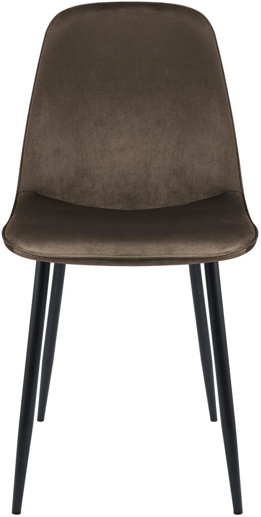 Sada 4 ks jedálenských stoličiek Maryam zamat - hnedá