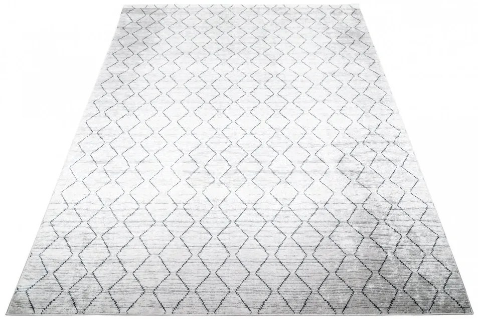 Svetlý sivý moderný koberec s jednoduchým vzorom Šírka: 80 cm | Dĺžka: 150 cm