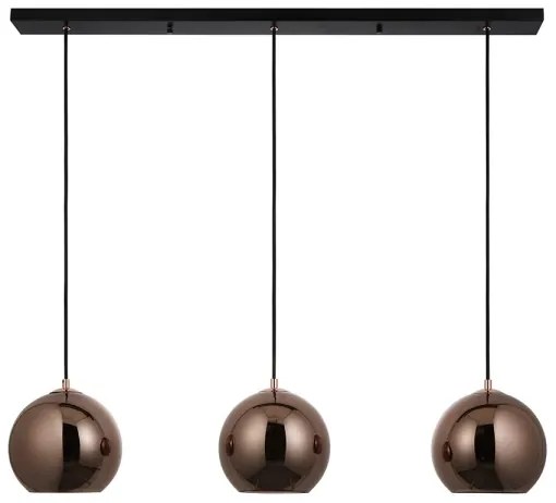 Endon 102929 - Luster na lanku BOLI 3xE27/10W/230V čierna/dymová hnedá