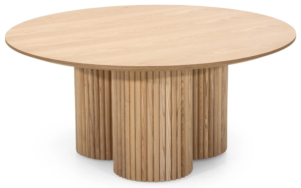 Kruhový konferenční stolek Vesby 100 cm dub přírodní/jasan