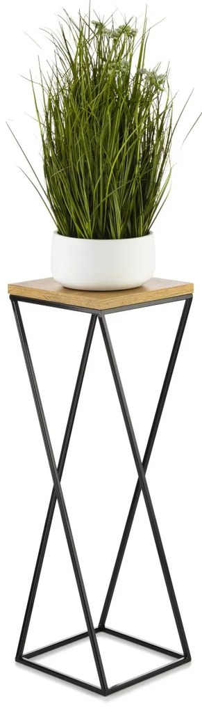 STOJAN NA KVETINÁČ LOFT7 70X24X24 CM ČIERNA/HNEDÁ