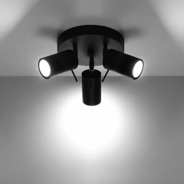 Sollux SL.1016 - Bodové svietidlo RING 3xGU10/10W/230V čierna