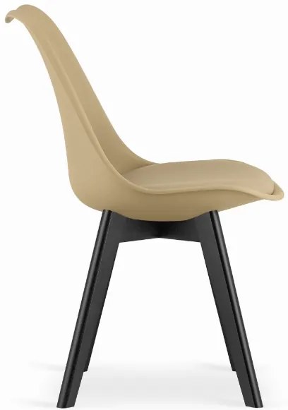 Jedálenský set 1 + 4, čierny stôl ADRIA 120x80 cm + béžová stolička BALI MARK s čiernymi nohami