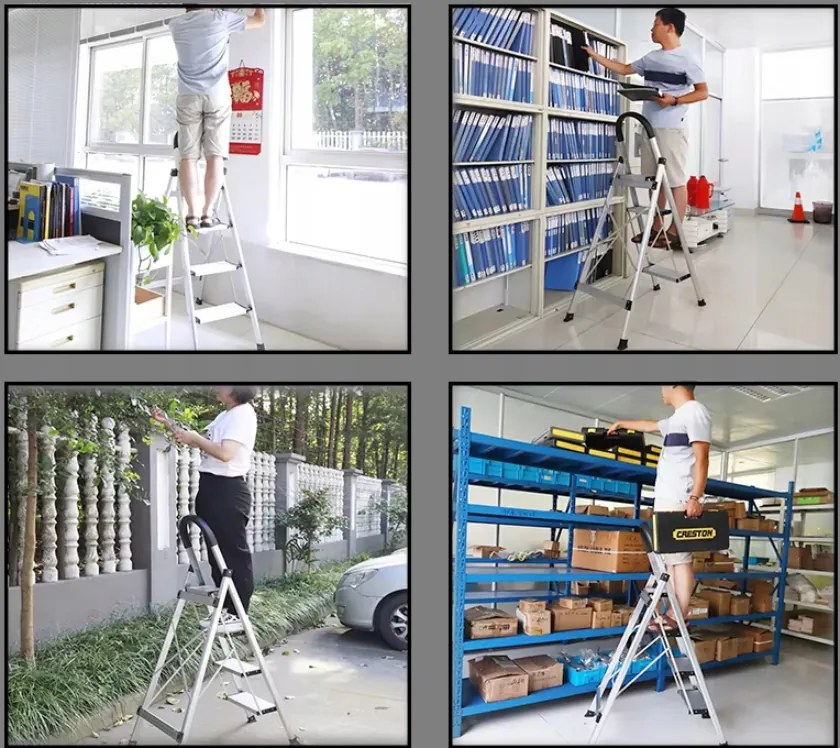 CROWNMAN Skladací 4-stupňový rebrík pre domácnosť