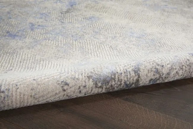 Koberec SILKY TEXTURES 4 modrý / slonia kosť / sivý