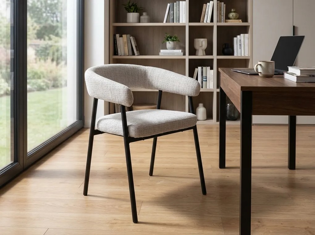 Jedálenská stolička KATANA s čiernymi nohami, sivá