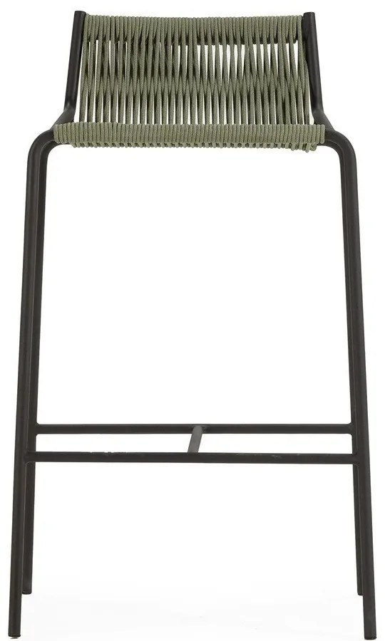 Zelená kovová barová stolička (výška sedadla 65 cm) Emily – Marckeric