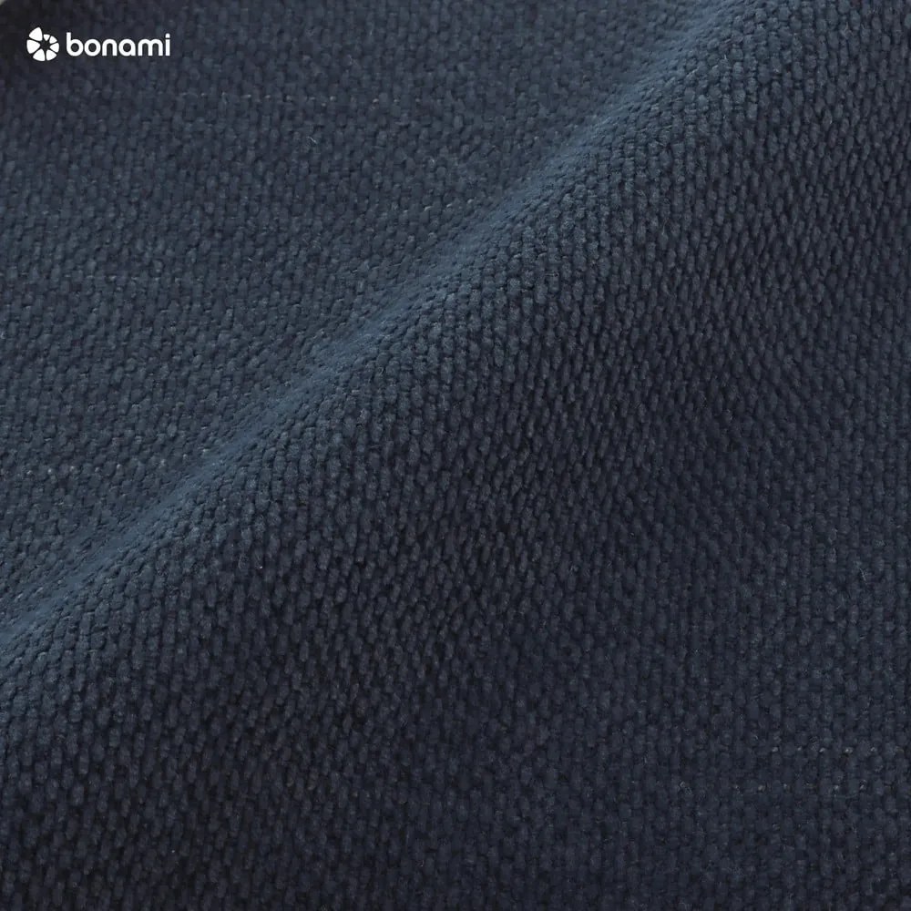 Tmavomodrá čalúnená dvojlôžková posteľ s úložným priestorom a roštom 200x200 cm Kelp – Micadoni Home