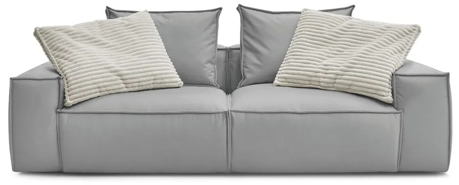 Svetlosivá pohovka z imitácie kože 260 cm Boheme – Bobochic Paris