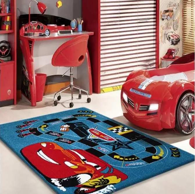 DomTextilu Modrý koberec do detskej izby McQueen 12732-114069