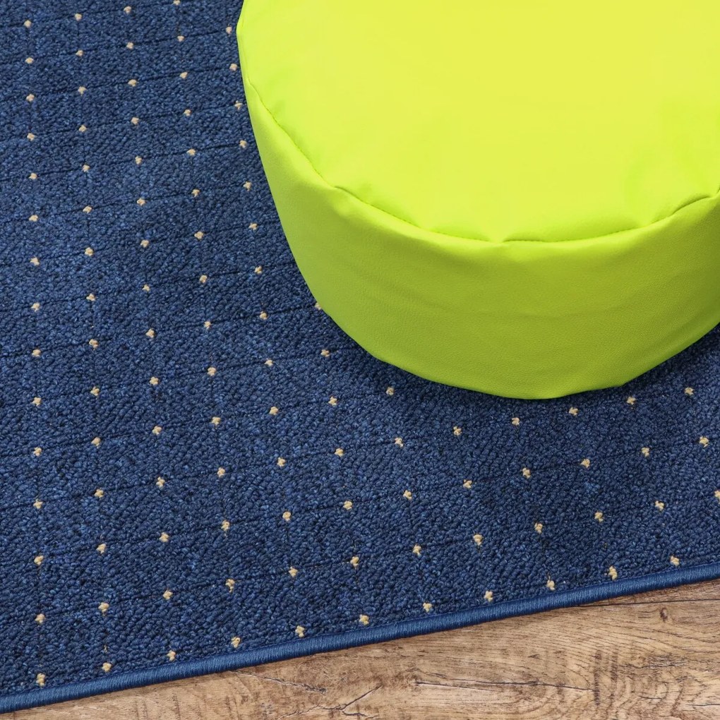 Condor Carpets, Kusový koberec Udinese modrý štvorec, 180x180, modrá, chodba / predsieň