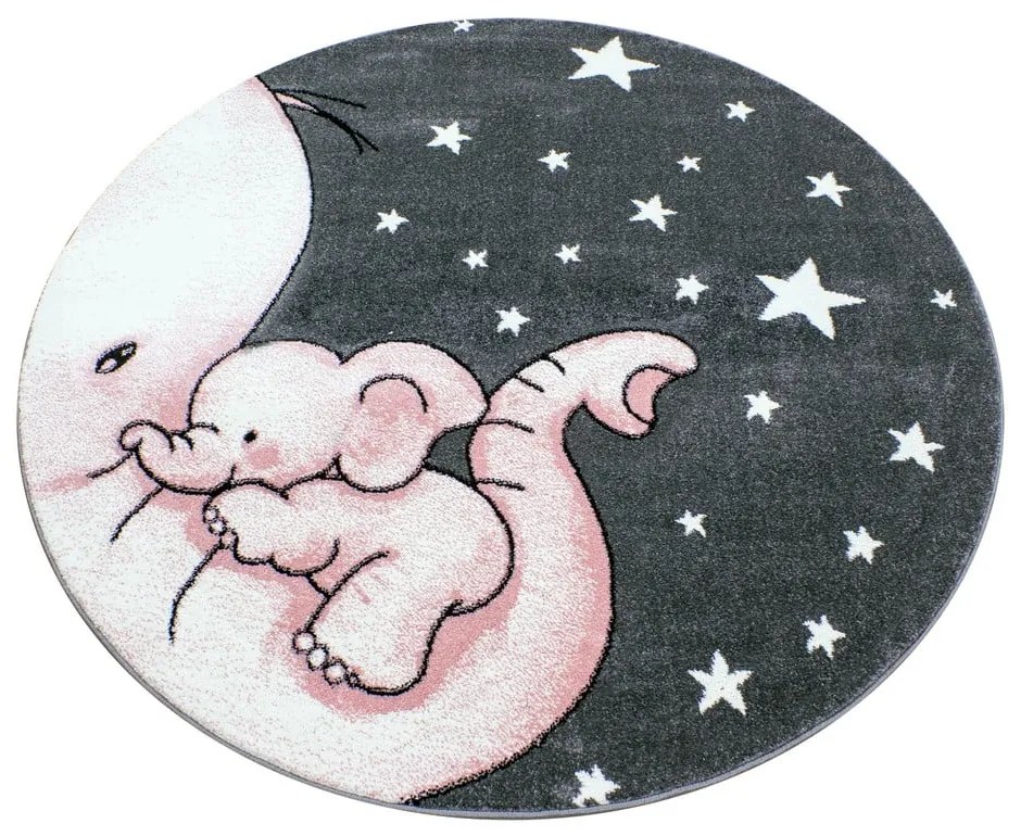 Ružovo-sivý detský koberec ø 120 cm Kids – Ayyildiz Carpets