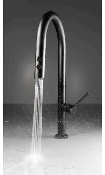 Deante BQO_N72M - Drezová batéria s vyťahovacou sprškou OLFATO čierna