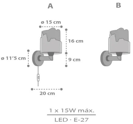 Dalber 76309 - Detská nástenná lampa SNOOPY 1xE27/15W/230V biela/červená