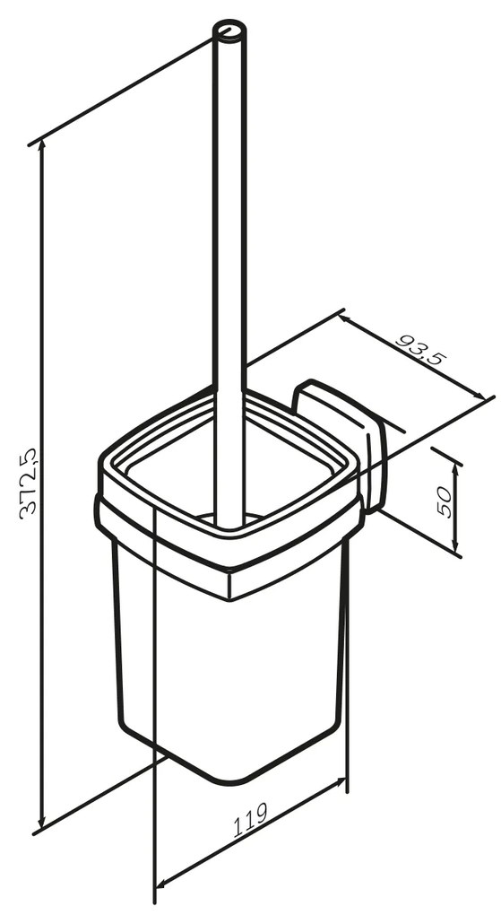 Toaletná kefa AM.PM Gem AGA33400 nástenná, chróm