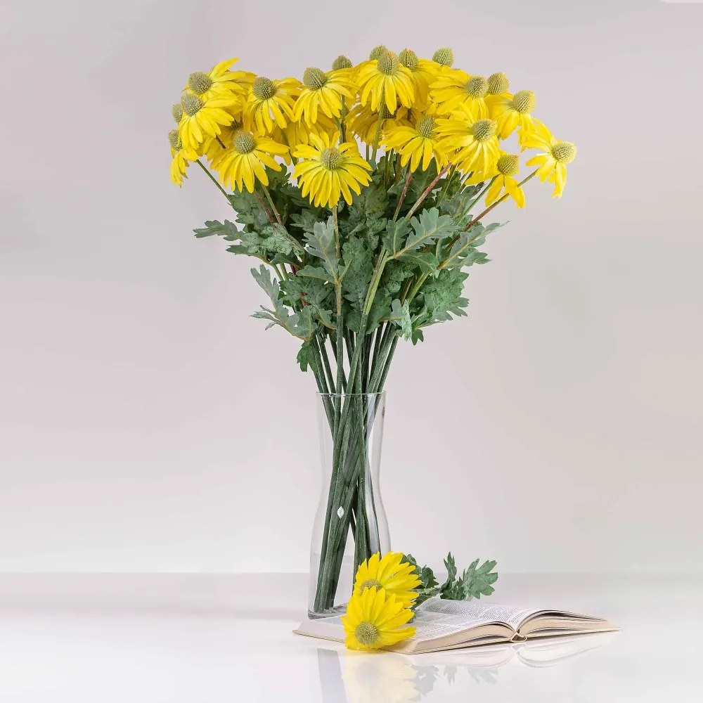 Umelá echinacea LUCIA žltá. Cena uvedená za 1 ks.