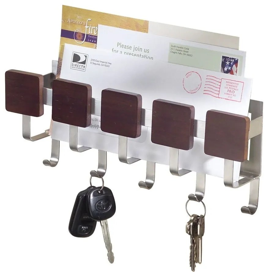 Držiak na kľúče s priehradkou na listy InterDesign Fombu