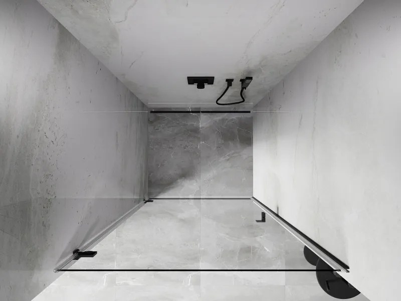 Mexen, Mexen Lunar-B výklopné sprchové dvere ľavé 85 cm, transparentné, pištoľový kov - 832-085-000-95-00-L