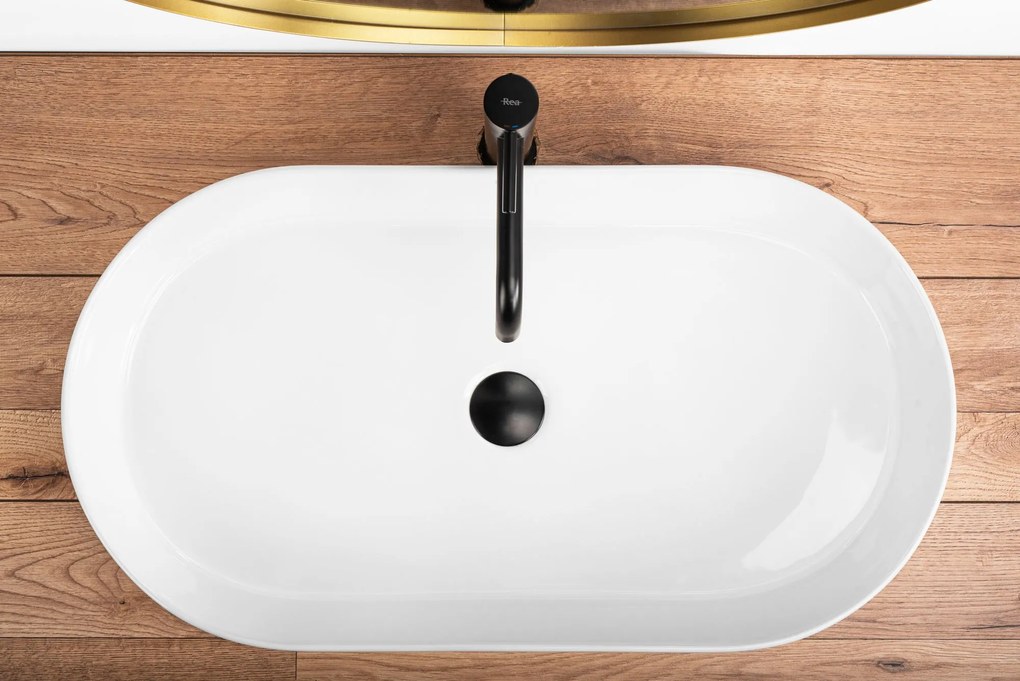 Keramické umývadlo na dosku REA NADIA 71x38,5 cm biele