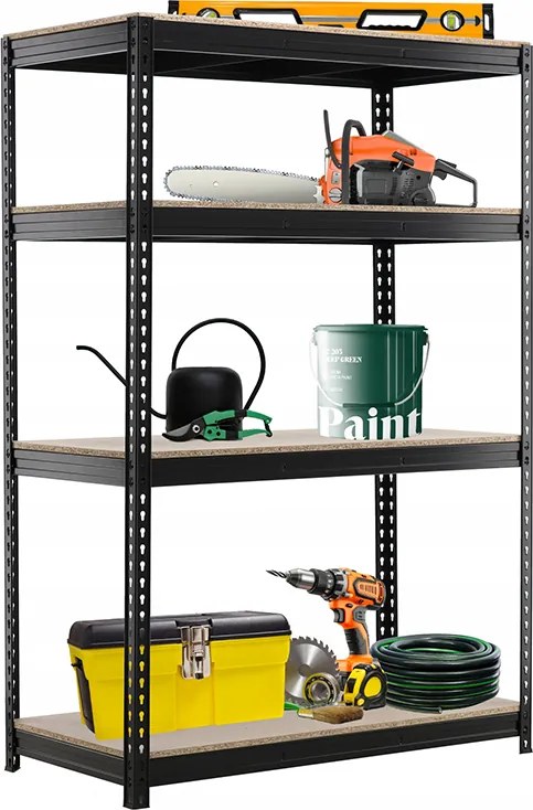 CH 4- policový kovový úložný regál Tosca III. PRO 180 x 120 x 60 cm - čierna